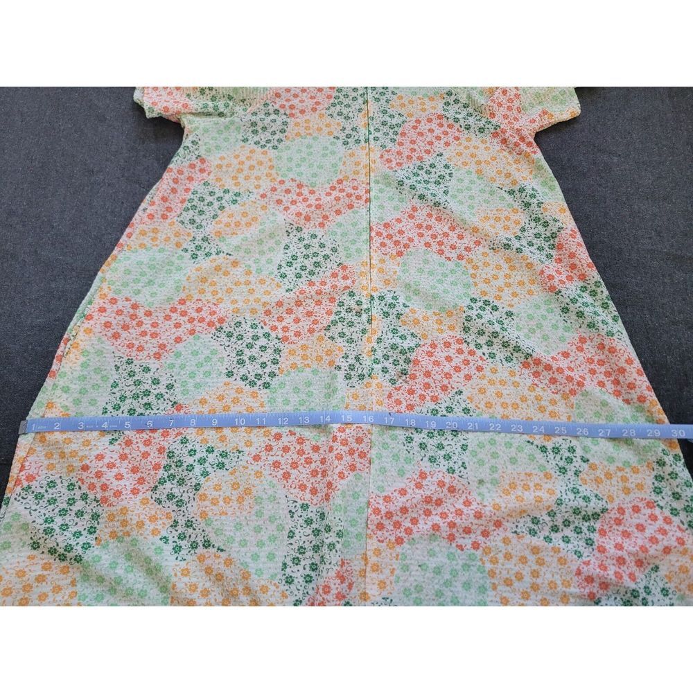 Vintage 60s 70s Mod Multicolor Maxi Dress Floral Lace Tie Waist Zip House M - Picture 14 of 15